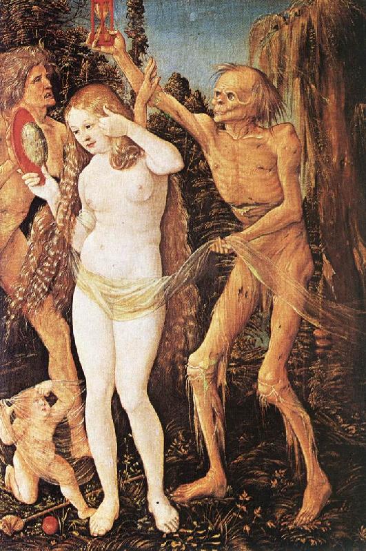 BALDUNG GRIEN, Hans Three Ages of the Woman and the Death  rt4 oil painting picture